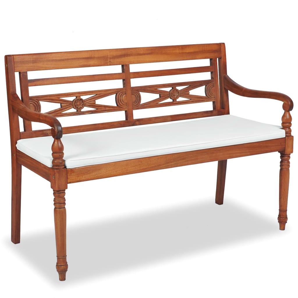 vidaXL Salon de jardin 4 pcs avec coussins Bois de teck massif