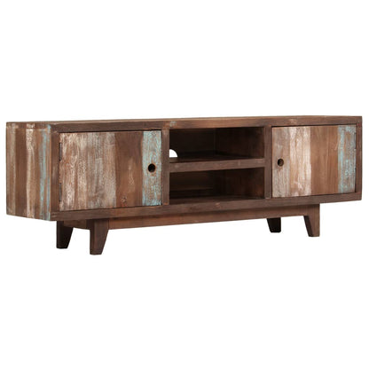 vidaXL Meuble TV Bois d'acacia massif Style vintage 118x30x40 cm