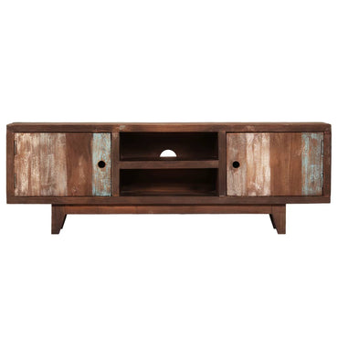 vidaXL Meuble TV Bois d'acacia massif Style vintage 118x30x40 cm