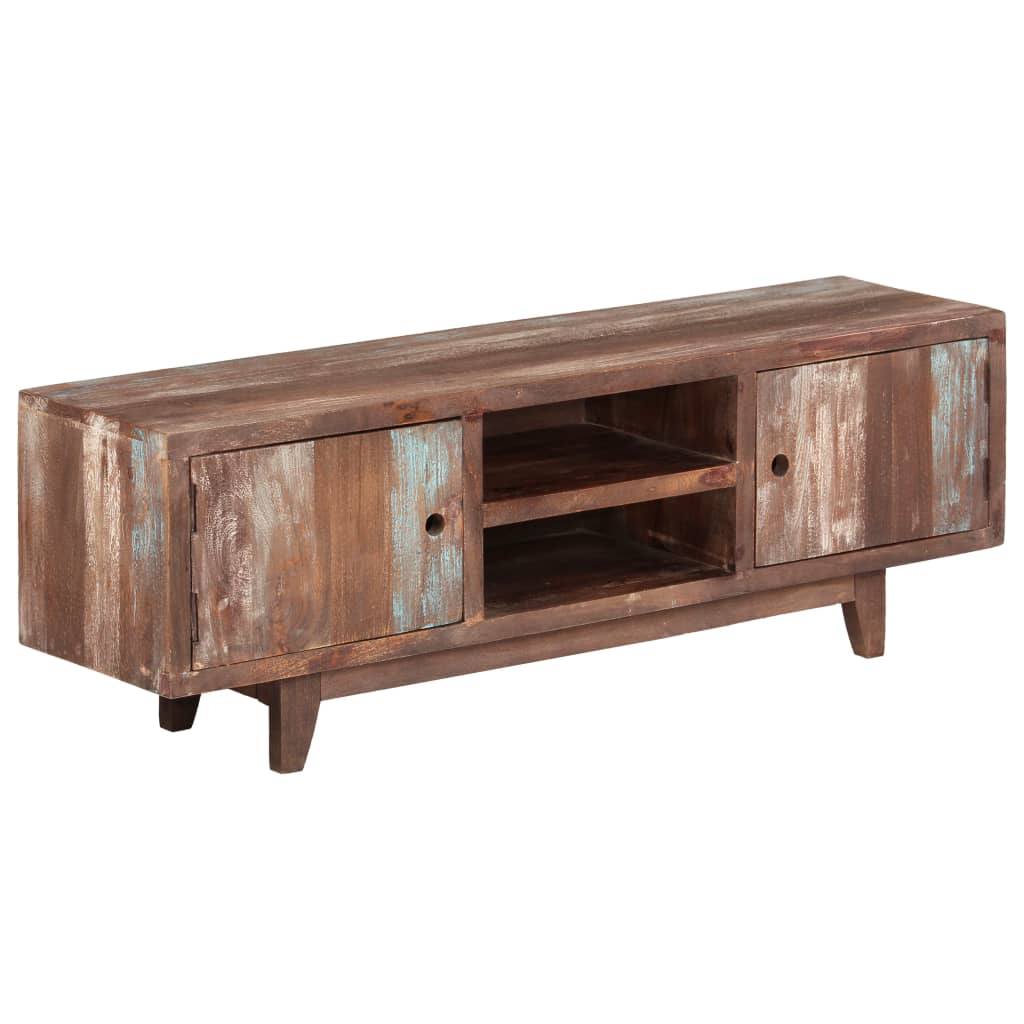 vidaXL Meuble TV Bois d'acacia massif Style vintage 118x30x40 cm