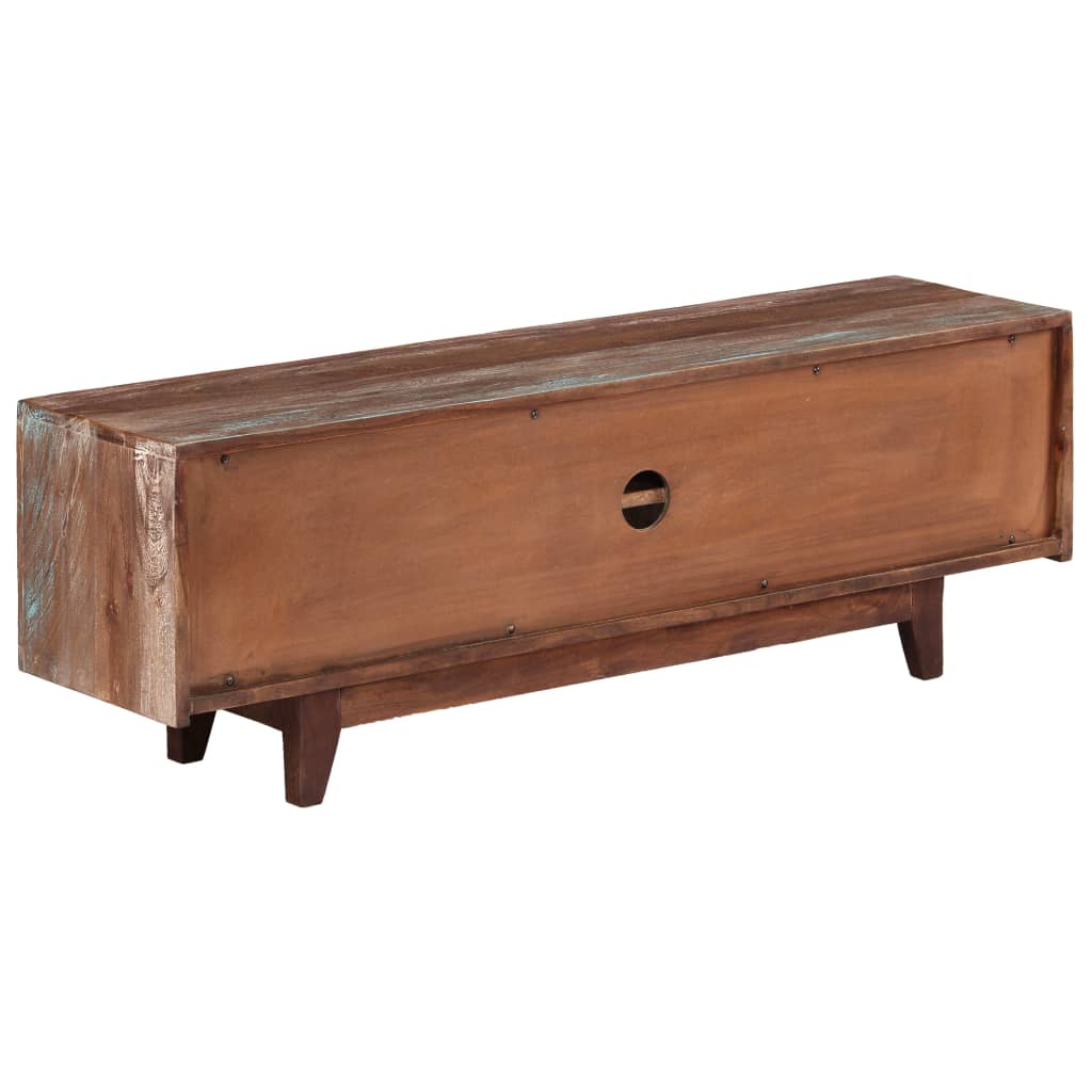 vidaXL Meuble TV Bois d'acacia massif Style vintage 118x30x40 cm