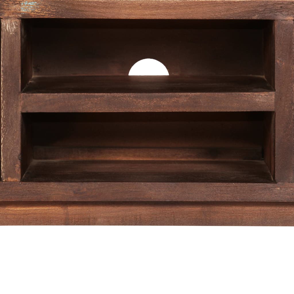 vidaXL Meuble TV Bois d'acacia massif Style vintage 118x30x40 cm