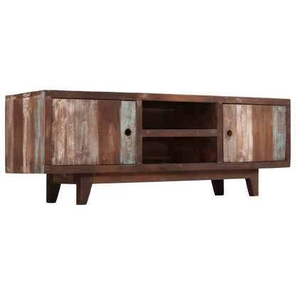vidaXL Meuble TV Bois d'acacia massif Style vintage 118x30x40 cm