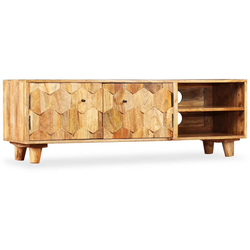 vidaXL Meuble TV en bois de manguier massif 118x35x40 cm