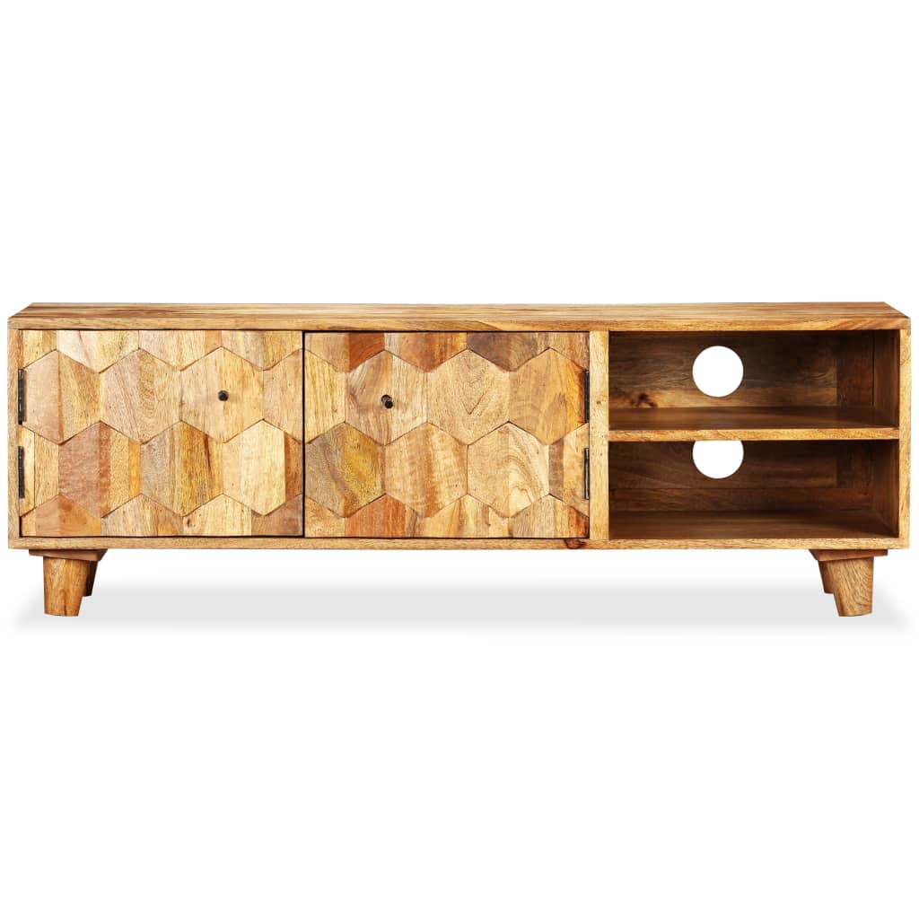 vidaXL Meuble TV en bois de manguier massif 118x35x40 cm