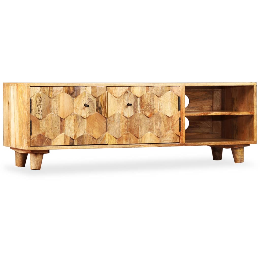 vidaXL Meuble TV en bois de manguier massif 118x35x40 cm