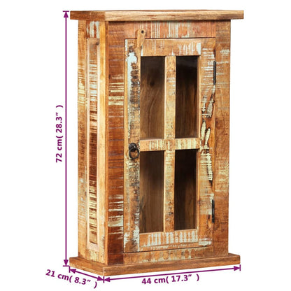 vidaXL Wandschrank Altholz Massiv 44x21x72 cm