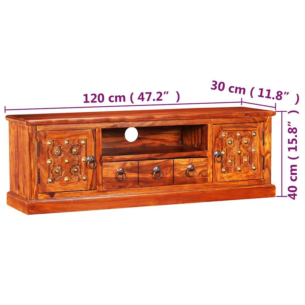 vidaXL Meuble TV en bois d'acacia massif 120x30x40 cm