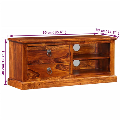 vidaXL Meuble TV Bois d'acacia massif 90x30x40 cm