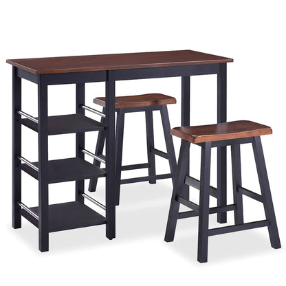 vidaXL Ensemble de bar 3 pièces MDF noir