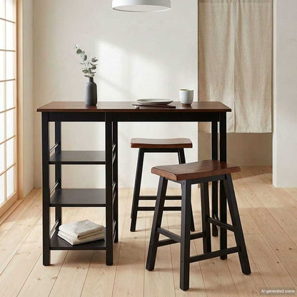 vidaXL Ensemble de bar 3 pièces MDF noir