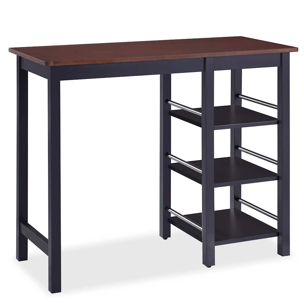 vidaXL Ensemble de bar 3 pièces MDF noir
