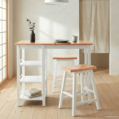 vidaXL Ensemble de bar 3 pièces MDF blanc