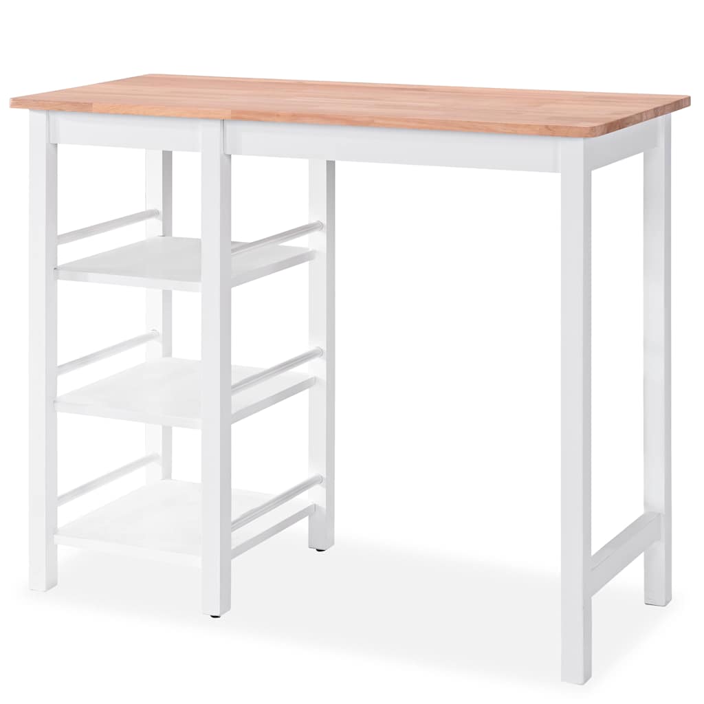 vidaXL Ensemble de bar 3 pièces MDF blanc