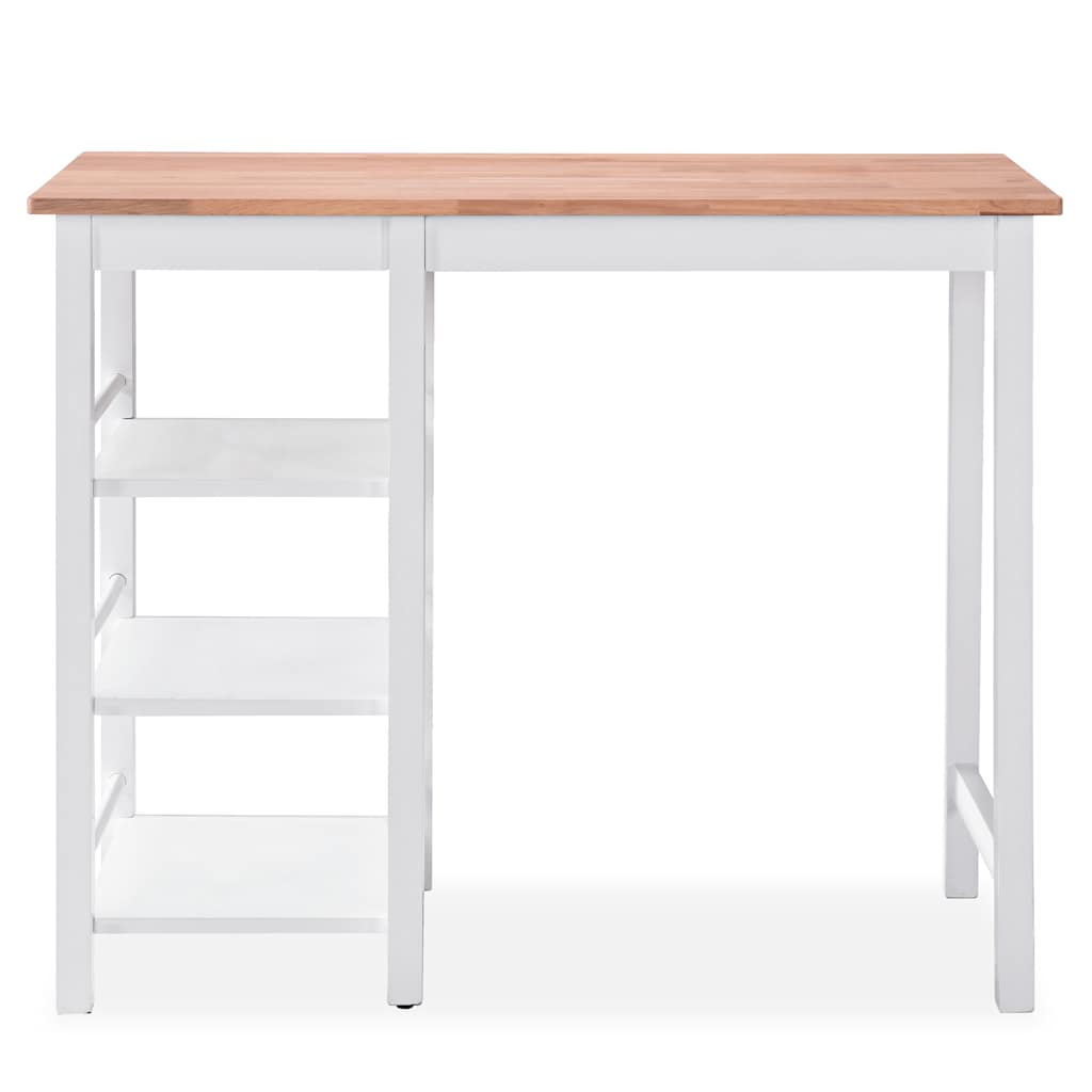 vidaXL Ensemble de bar 3 pièces MDF blanc