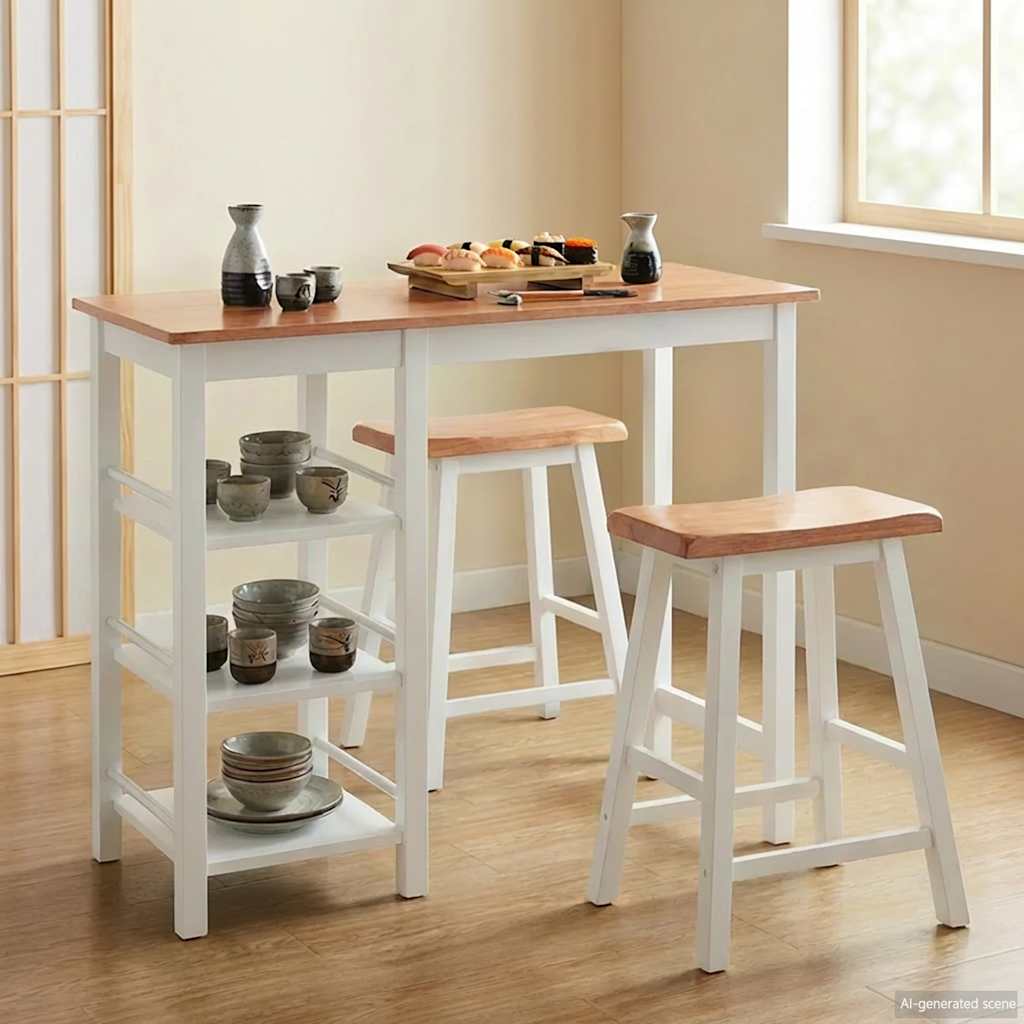 vidaXL Ensemble de bar 3 pièces MDF blanc