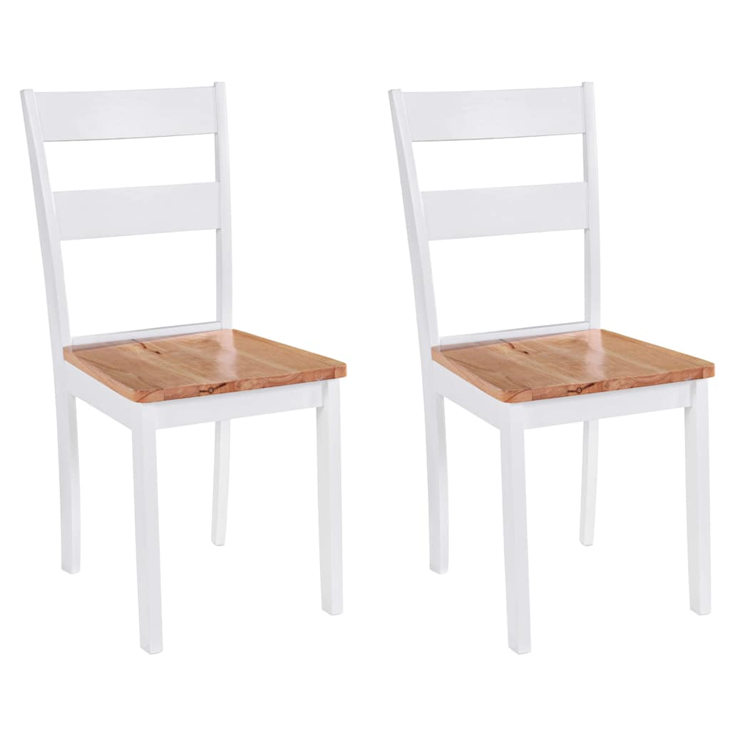 vidaXL Chaises de salle à manger 2 pcs Blanc Bois massif d'hévéa