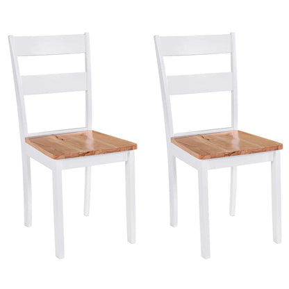 vidaXL Chaises de salle à manger 2 pcs Blanc Bois massif d'hévéa