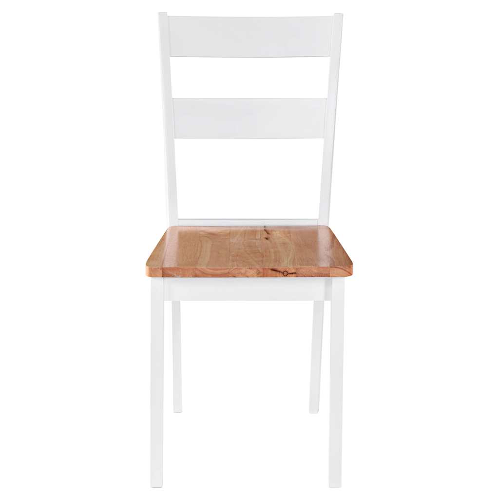 vidaXL Chaises de salle à manger 2 pcs Blanc Bois massif d'hévéa