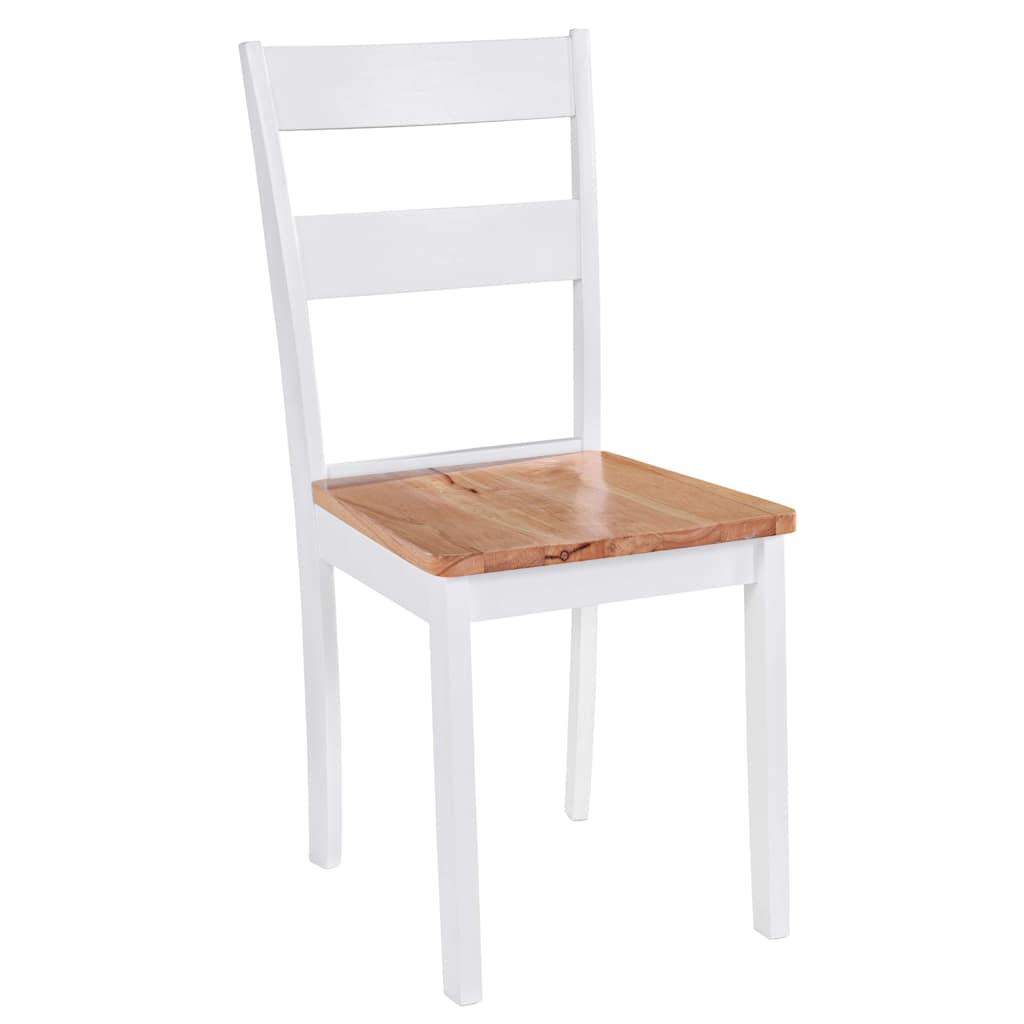 vidaXL Chaises de salle à manger 2 pcs Blanc Bois massif d'hévéa