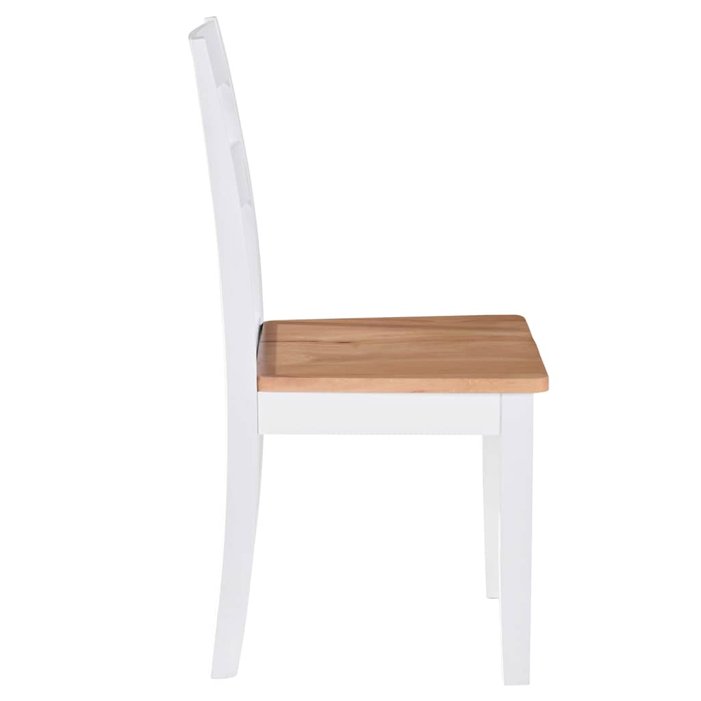 vidaXL Chaises de salle à manger 2 pcs Blanc Bois massif d'hévéa
