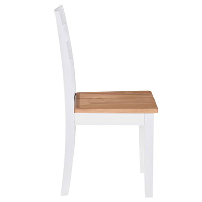 vidaXL Chaises de salle à manger 2 pcs Blanc Bois massif d'hévéa