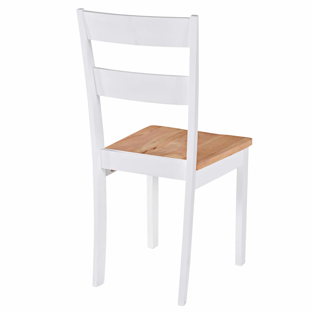 vidaXL Chaises de salle à manger 2 pcs Blanc Bois massif d'hévéa