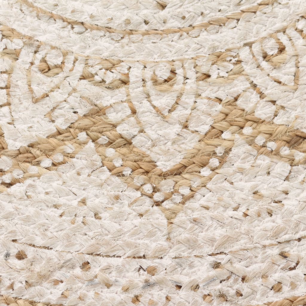 vidaXL Tapis en jute tressé imprimé 150 cm rond