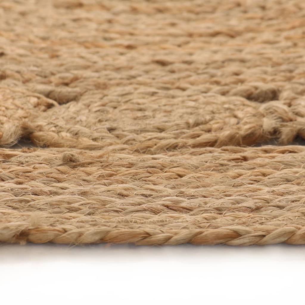 vidaXL Tapis en jute tressé motif rond 120 cm