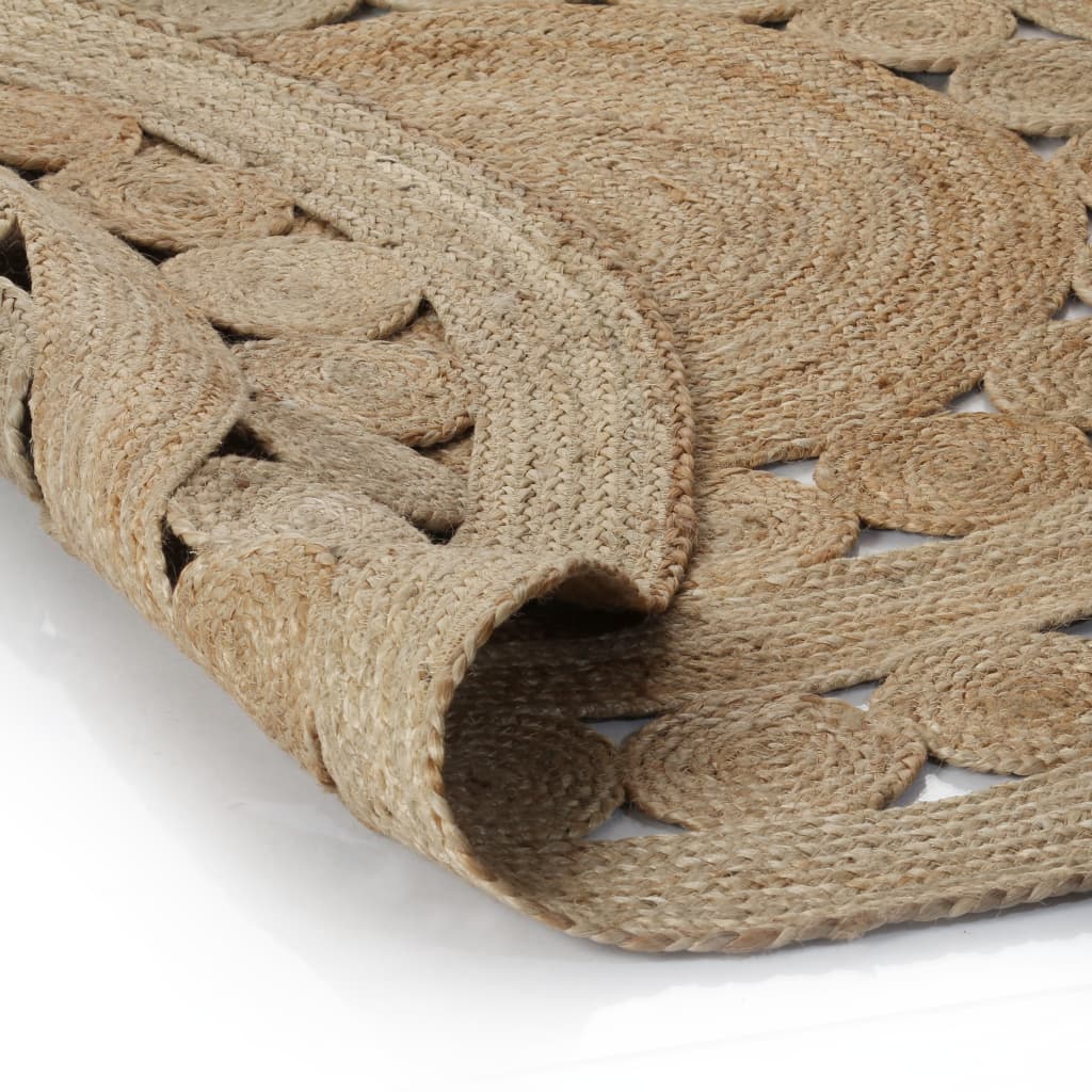 vidaXL Tapis tressé en jute 150 cm Rond