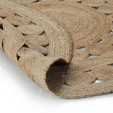vidaXL Tapis tressé en jute 150 cm Rond