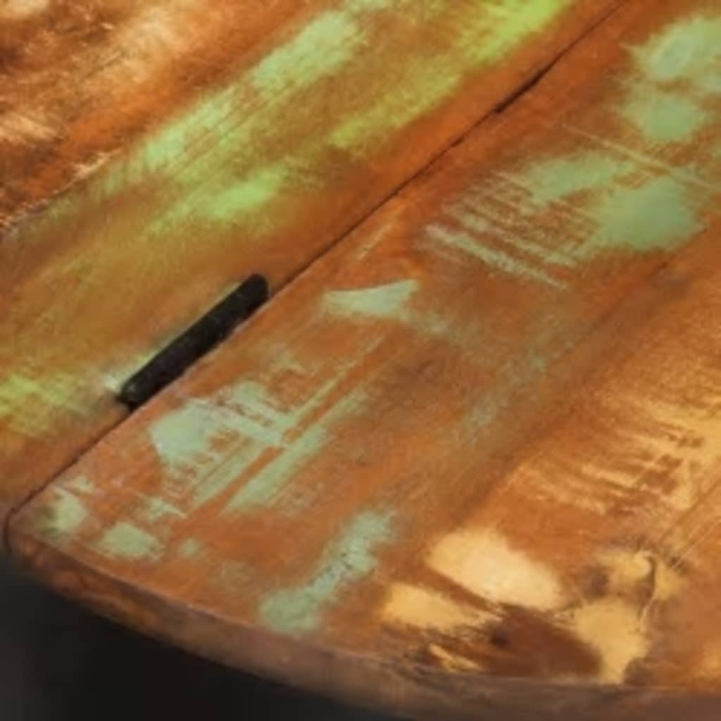 vidaXL Table basse en bois de récupération massif noir, en forme de coque