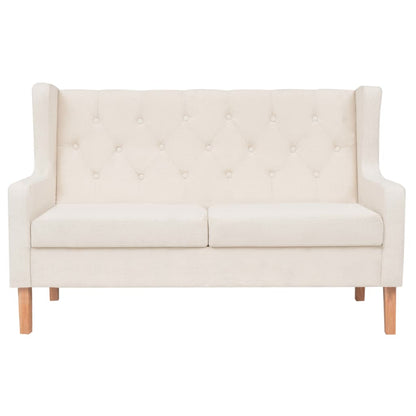 vidaXL 2-Sitzer Sofa Stoff Cremeweiß