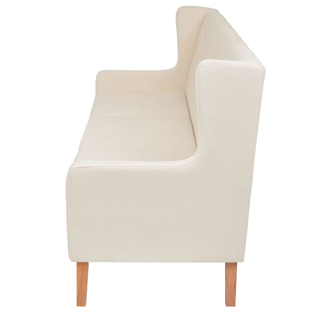 vidaXL Sofa 3-Sitzer Stoff Cremeweiß