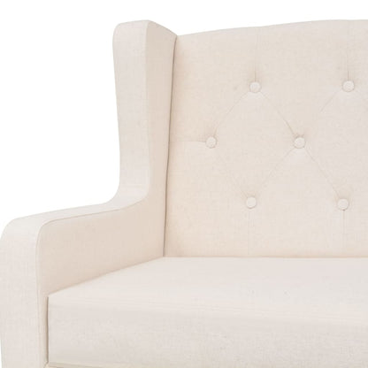 vidaXL Sofa 3-Sitzer Stoff Cremeweiß