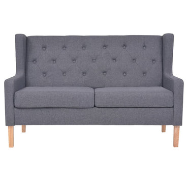 vidaXL Sofa 2-Sitzer Stoff Grau