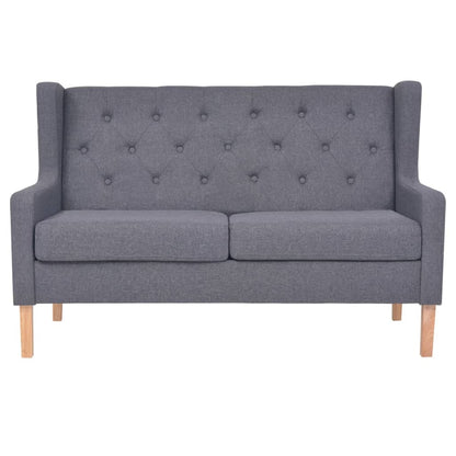 vidaXL Sofa 2-Sitzer Stoff Grau