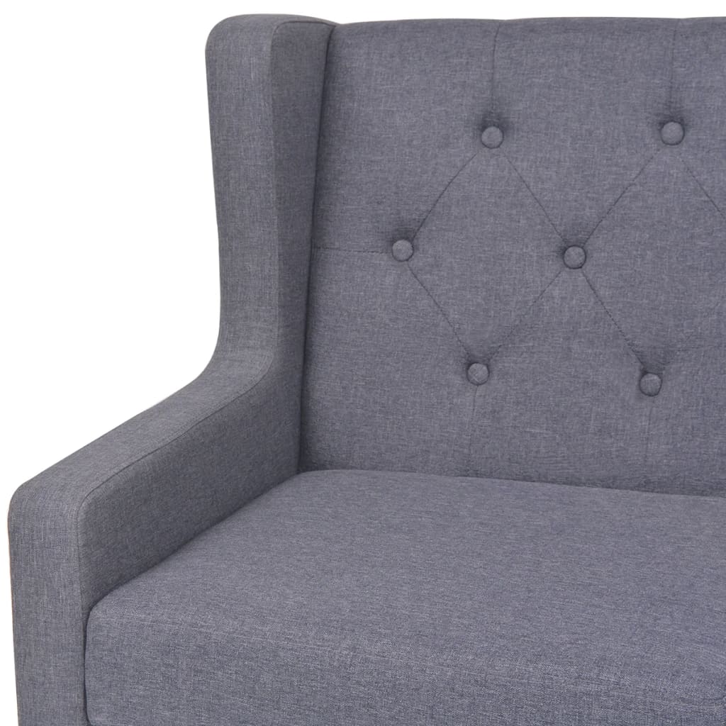 vidaXL Sofa 2-Sitzer Stoff Grau