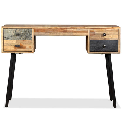 vidaXL Bureau en teck massif recyclé 110 x 50 x 76 cm