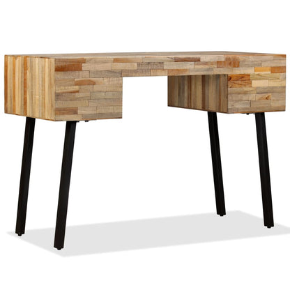 vidaXL Bureau en teck massif recyclé 110 x 50 x 76 cm