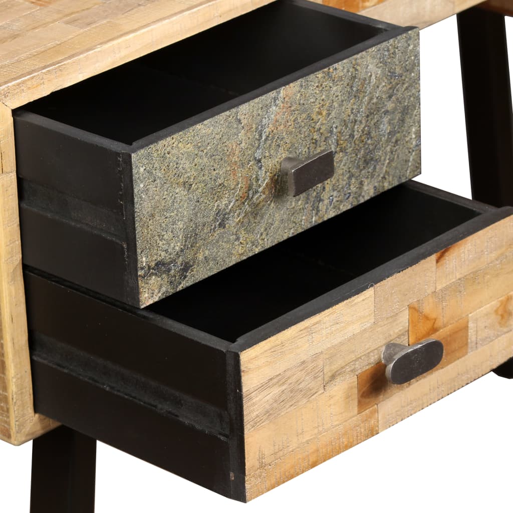 vidaXL Bureau en teck massif recyclé 110 x 50 x 76 cm