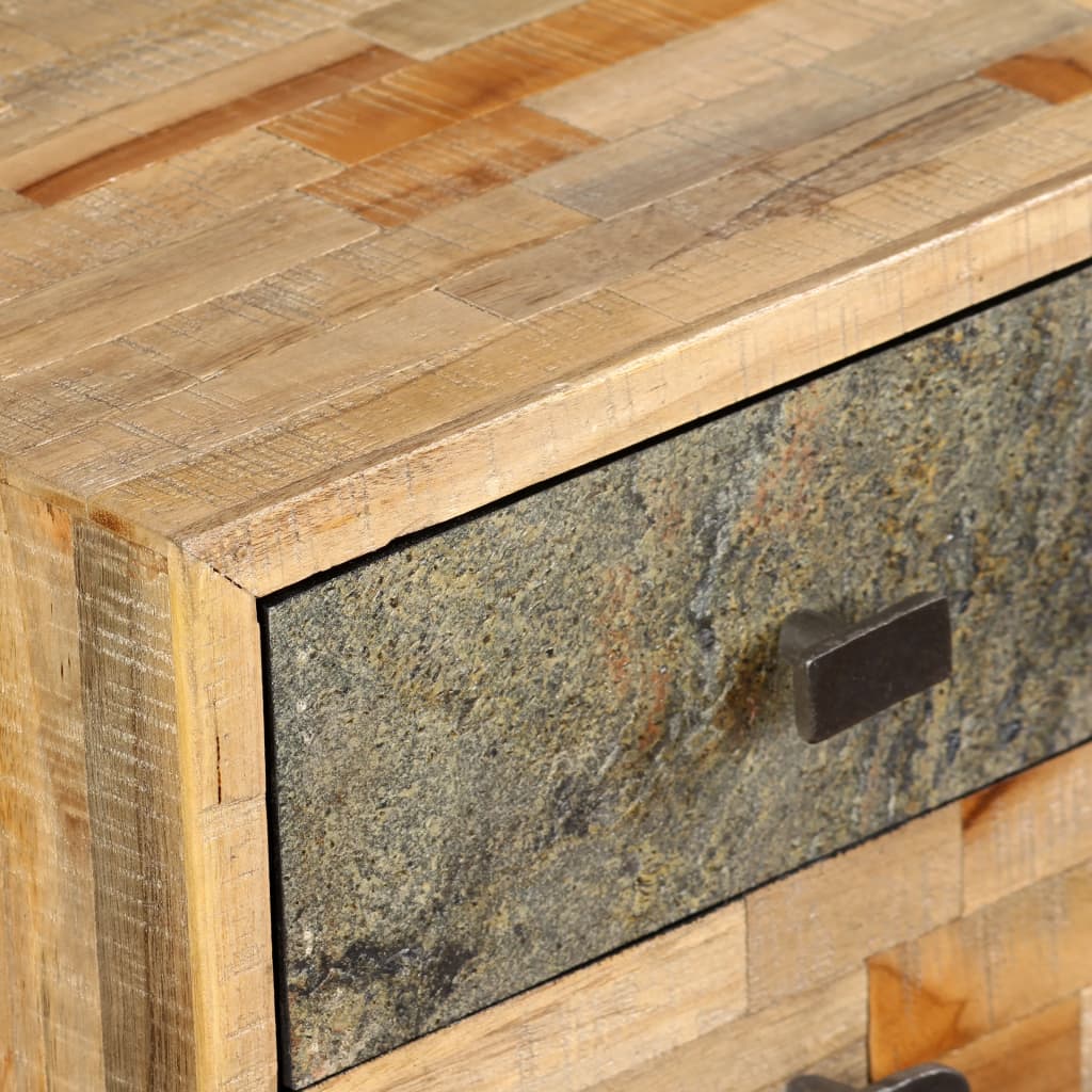 vidaXL Bureau en teck massif recyclé 110 x 50 x 76 cm