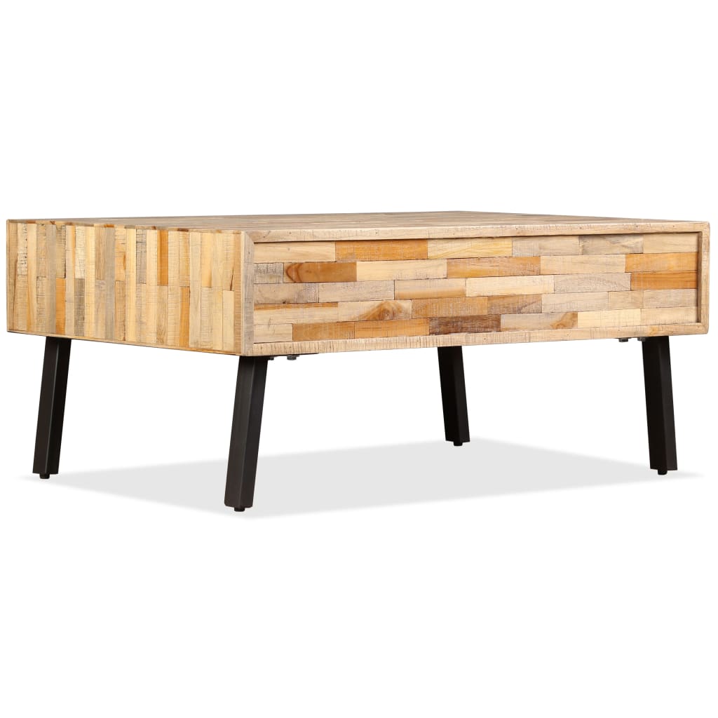 vidaXL Table basse en teck massif recyclé 90x65x40 cm