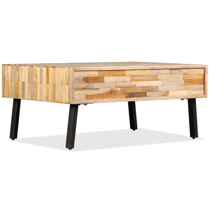 vidaXL Table basse en teck massif recyclé 90x65x40 cm