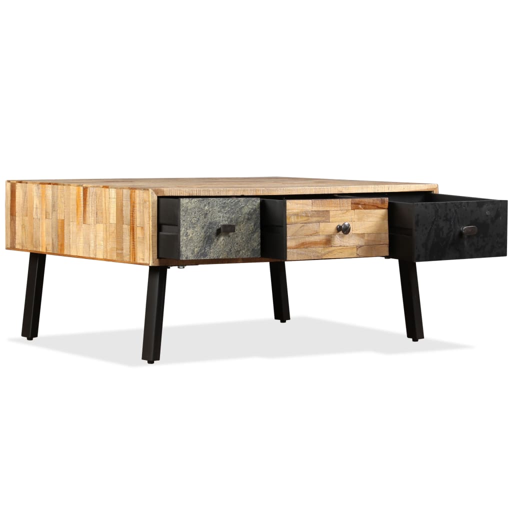 vidaXL Table basse en teck massif recyclé 90x65x40 cm