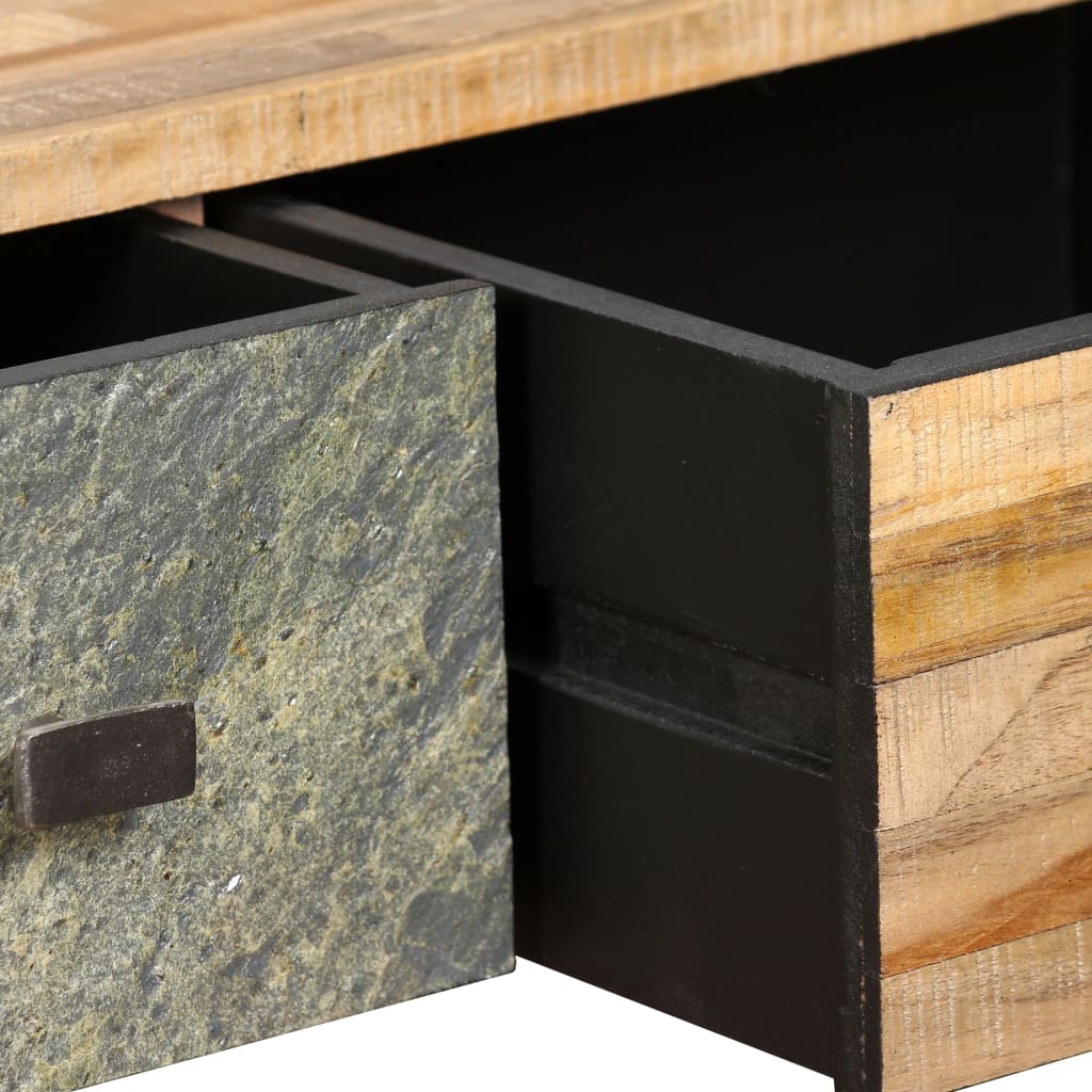 vidaXL Table basse en teck massif recyclé 90x65x40 cm