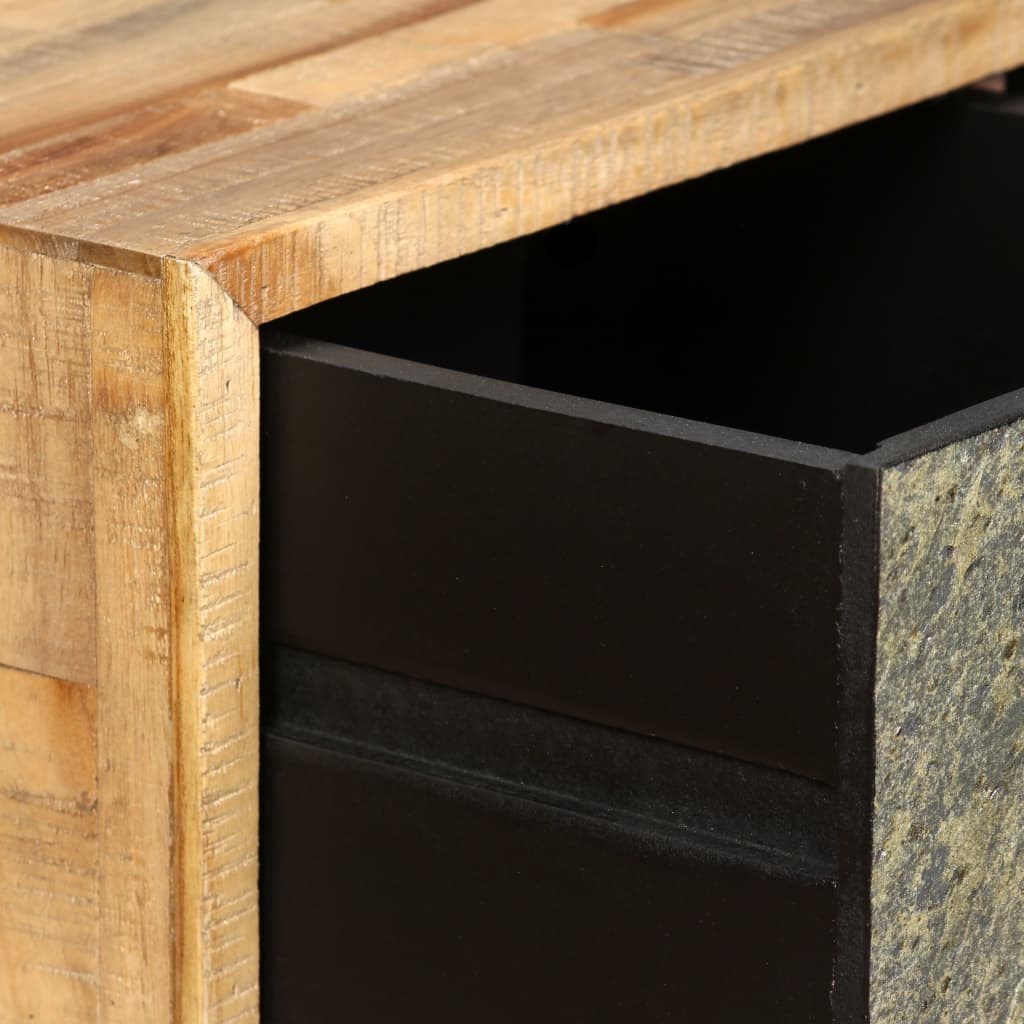 vidaXL Table basse en teck massif recyclé 90x65x40 cm