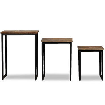 vidaXL Tables gigognes (3 pièces) en teck massif recyclé
