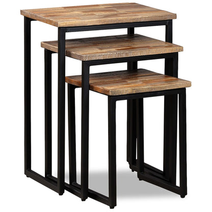 vidaXL Tables gigognes (3 pièces) en teck massif recyclé