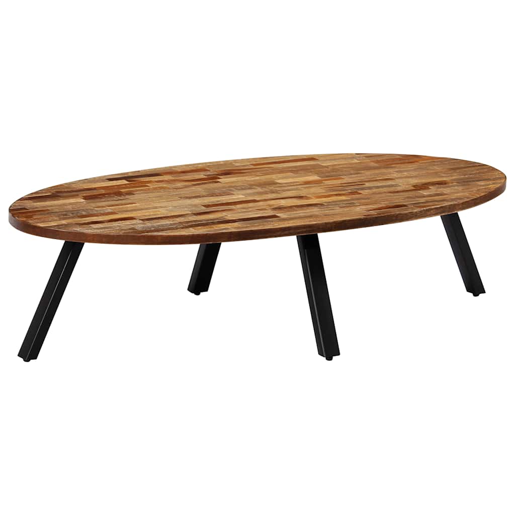 vidaXL Table basse en teck massif recyclé Ovale 120x60x30 cm